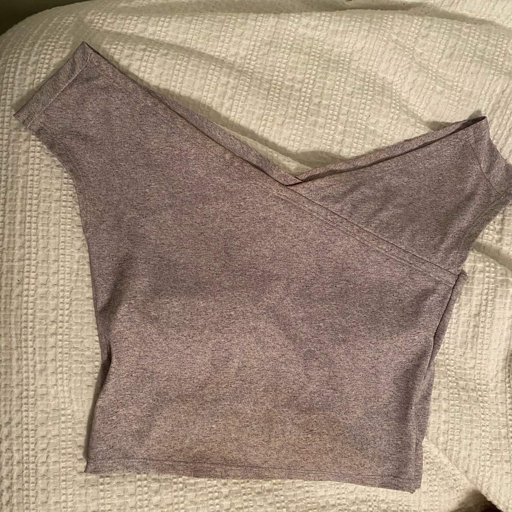 Kortni Jeane Heather Gray Off The Shoulder Top